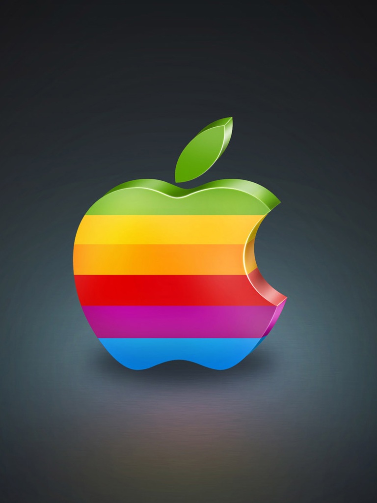 Rainbow Colored Apple Logo for iPad Mini | Free iPad Retina HD Wallpapers