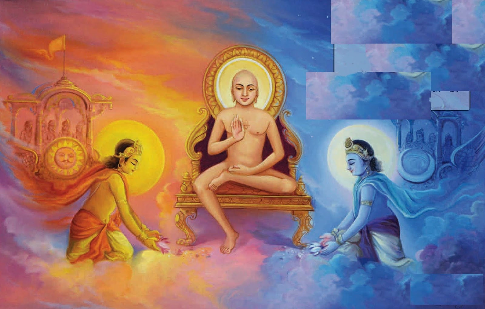 Happy Mahavir Jayanti HD Wallpapers and Images Mahavir+God sun & moon