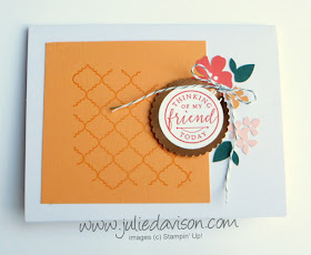 Stampin' Up! Hello Friend Heat Embossing Kit Project Alternative Design ~ www.juliedavison.com