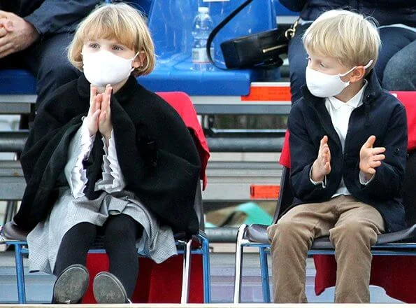 Prince Albert, Princess Charlene, Crown Prince Jacques and Princess Gabriella. Princess Caroline and Charlotte Casiraghi