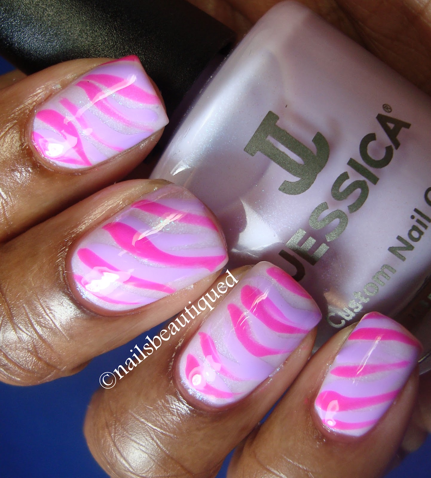 unbitten polish Zebra Stripe Nail Art Design