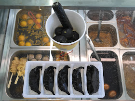 Halloween black cuttlefish foods at 7-Eleven in Zhongshan, China