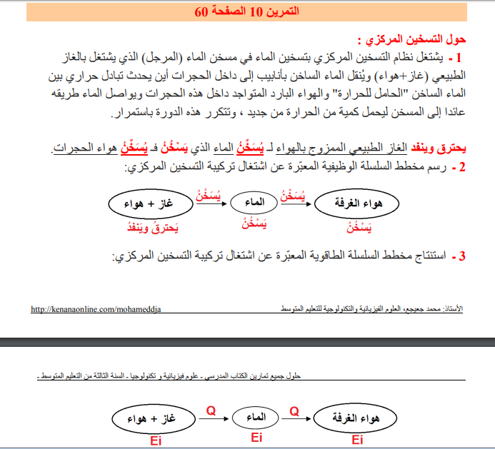 حل تمرين 10 صفحة 60 الفيزياء للسنة الثالثة متوسط - الجيل الثاني