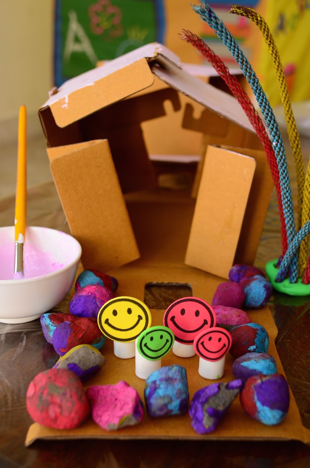 Practical Mom Paint a Cardboard House