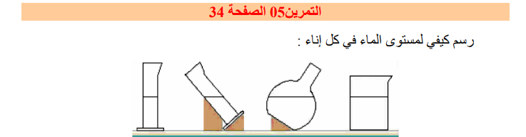 حل تمرين 5 صفحة 34 فيزياء للسنة الأولى متوسط الجيل الثاني