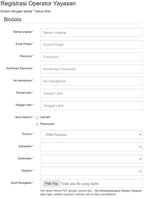 Contoh Sk Operator Yayasan Doc Dunia Sosial