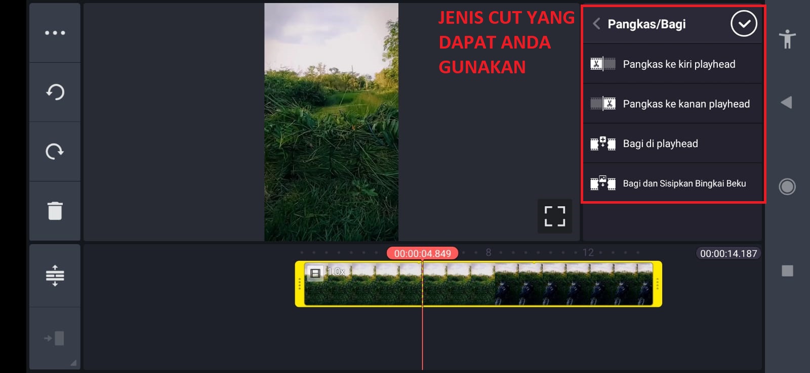 Cara Cut atau Memotong Video Menggunakan Aplikasi Kinemaster Blogger
