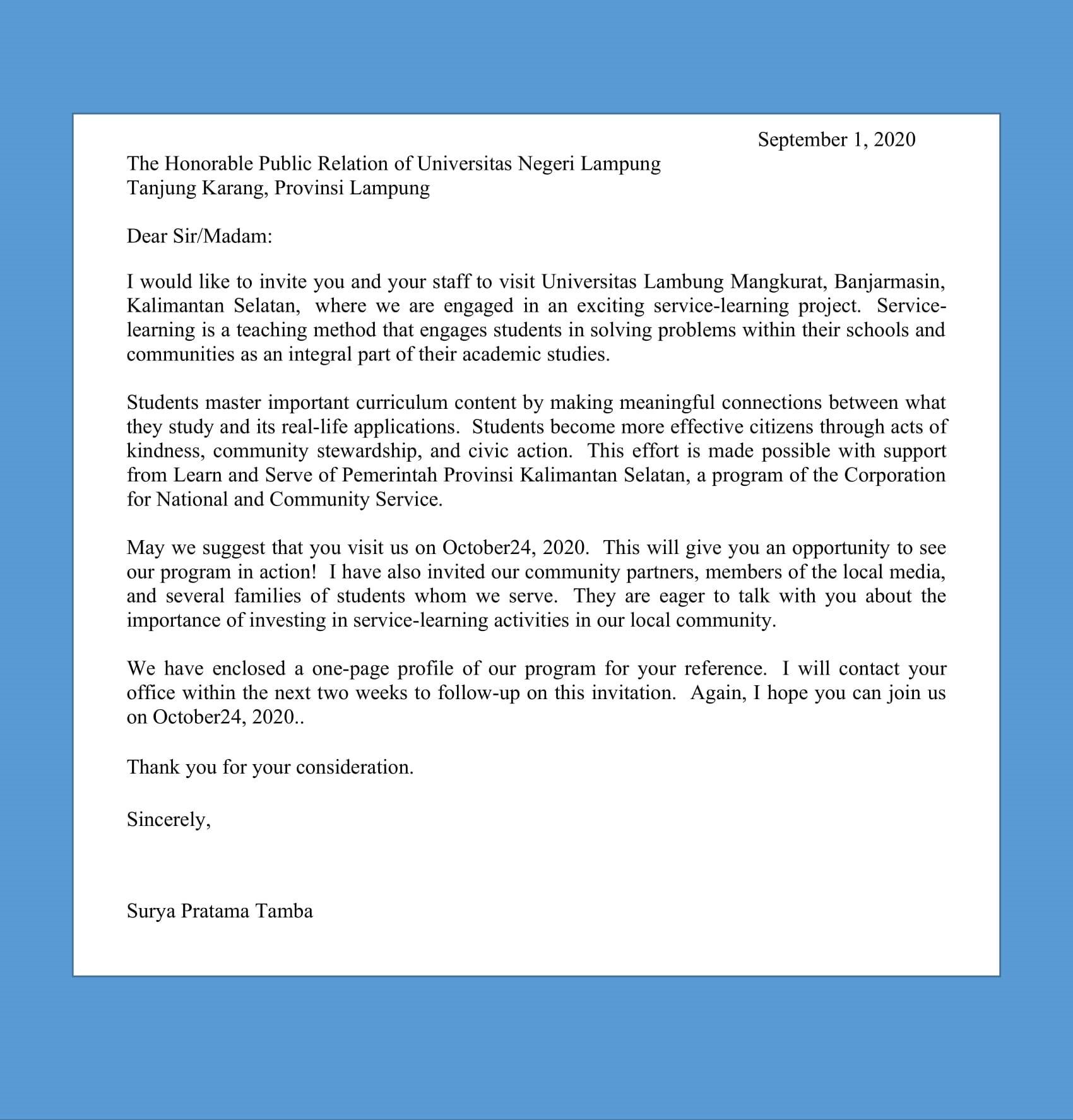 50 Contoh Soal Objective Formal Invitation Letter