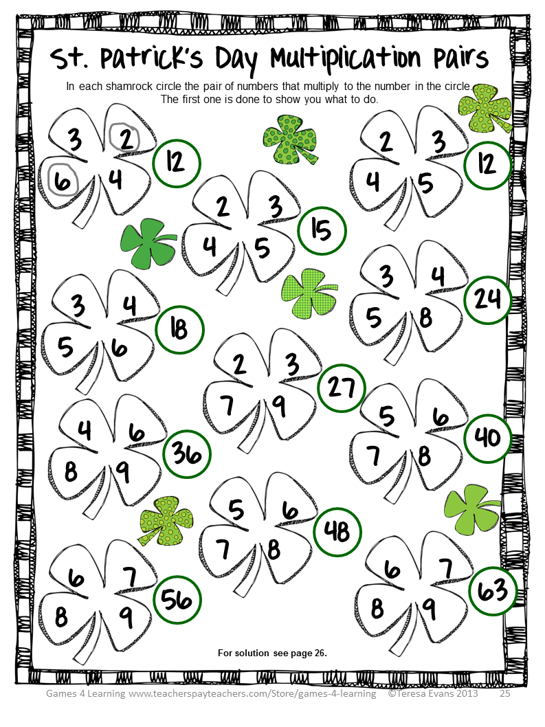 Fun Games 4 Learning: St. Patrick's Day Math FREEBIES