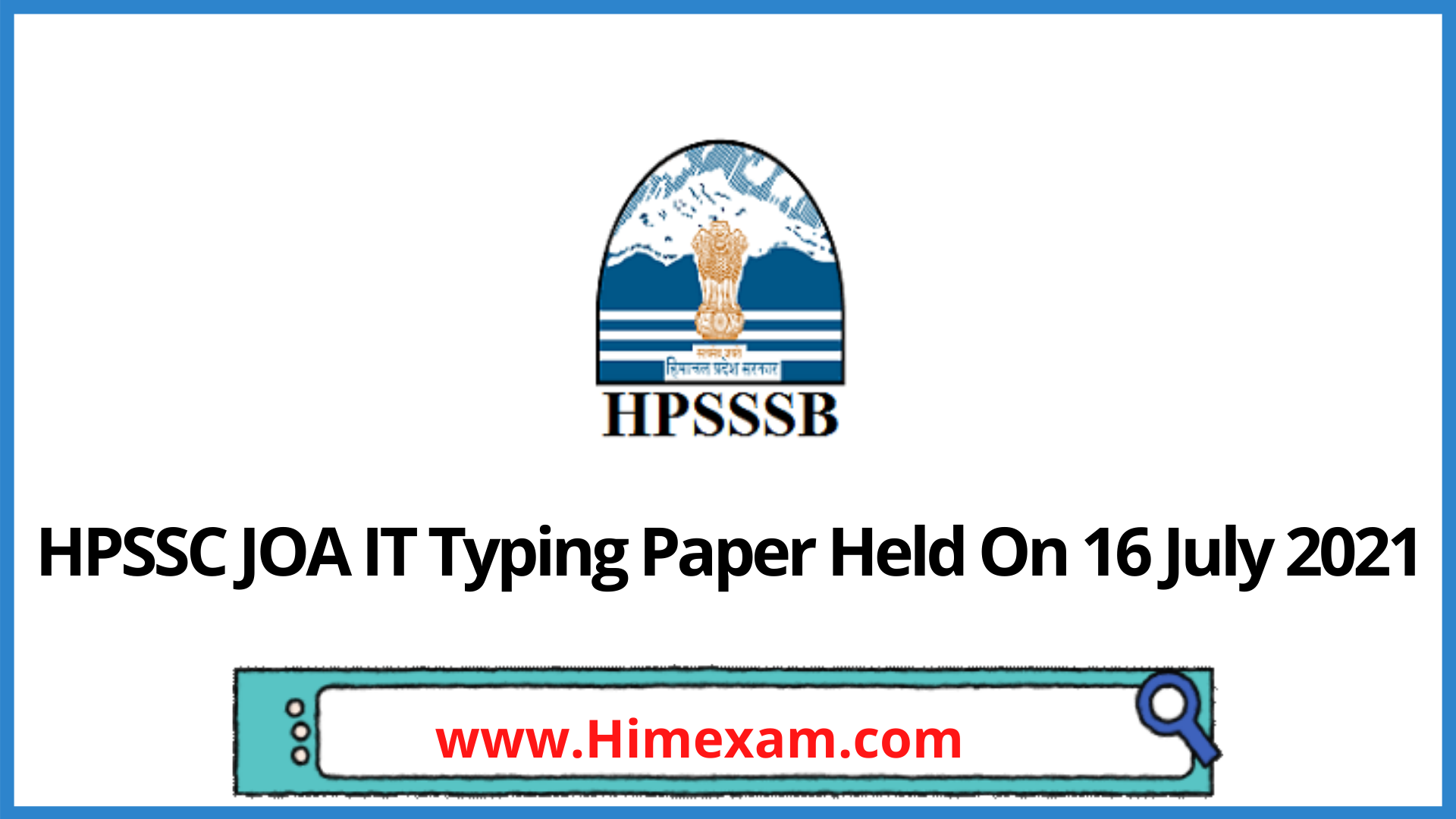 HPSSC JOA IT Typing Paper Held On 16 July 2021 HPSSC JOA IT Typing Paper Held On 16 July 2021