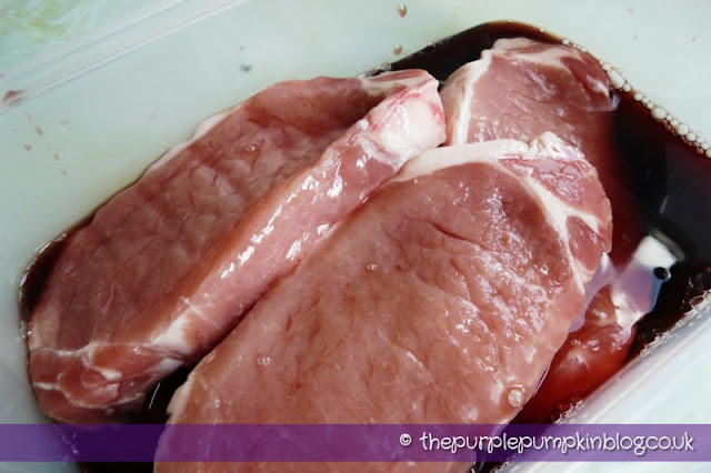 Barbecued Greek-Cypriot Afelia Pork Steaks at The Purple Pumpkin Blog