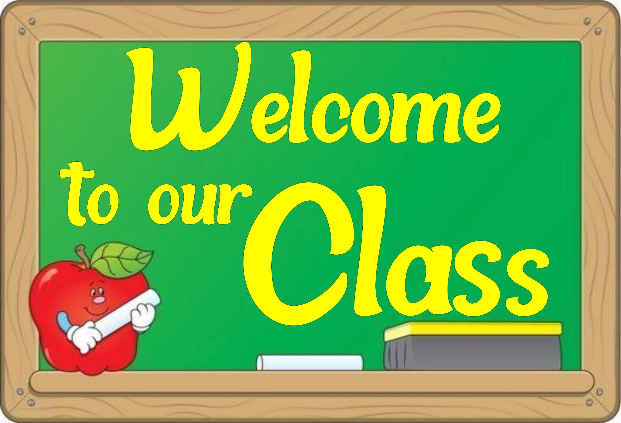 Welcome to our class. Our class poster. Our Classroom is big. Welcome to class Happy. Она добрая на английском