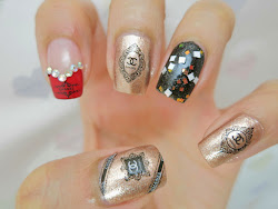 nail decal water chanel framed