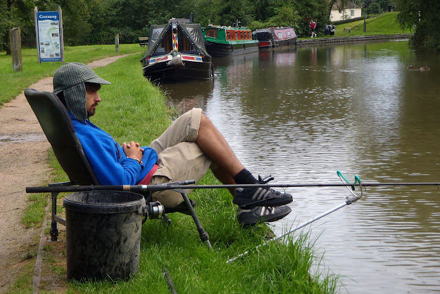 Ben fishing the Coventry Canal