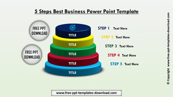 5 Steps Best Business Power Point Template Light