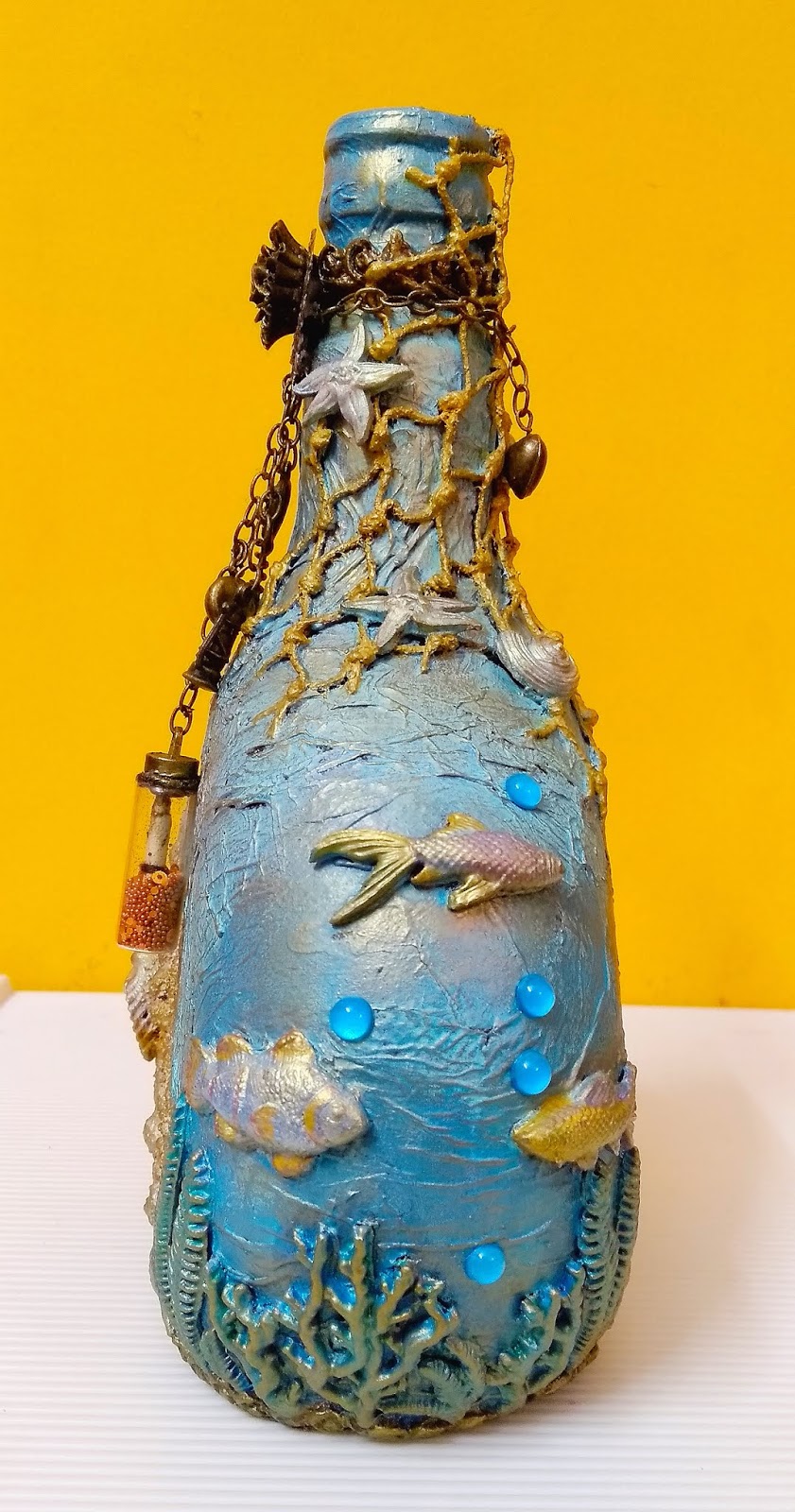 JJ Creations: Altered Bottle - Sea theme