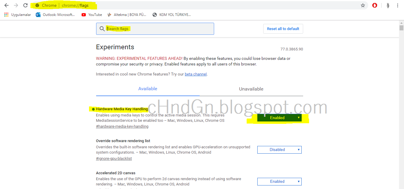Windows 10 Chrome'da Ses Düzeyi / Medya Kontrol / Media Keys Özelliğini