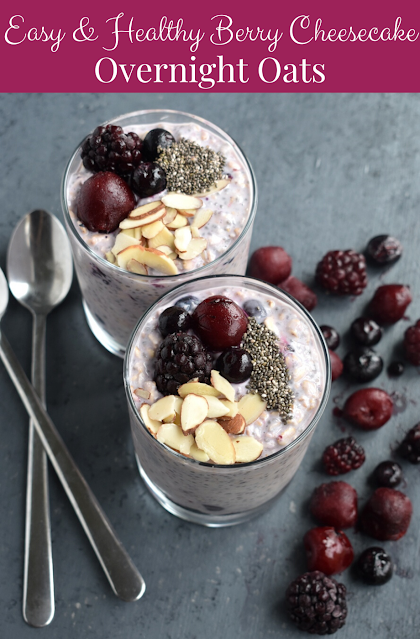 Easy and Healthy Berry Cheesecake Overnight Oats