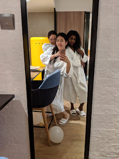 slumber party girls in robes