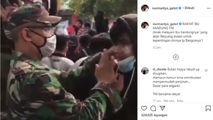 Demo Omnibus Law Bentrok dengan Polisi, Jenderal Gatot Posting TNI Bantu Demonstran