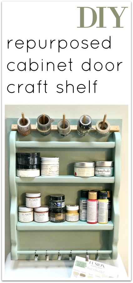 Repurposed Cabinet Door Craft Center