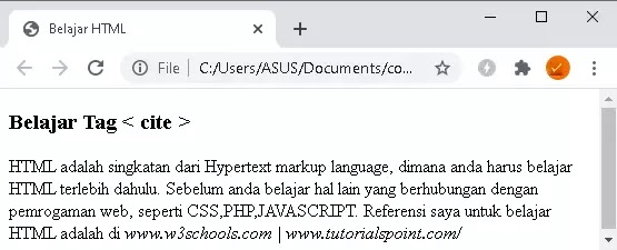 penggunaan tag cite pada html tag cite