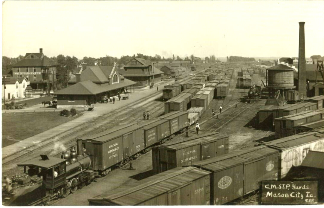 Towns and Nature Mason City, IA Milwaukee Depot, Yard, Water Tower