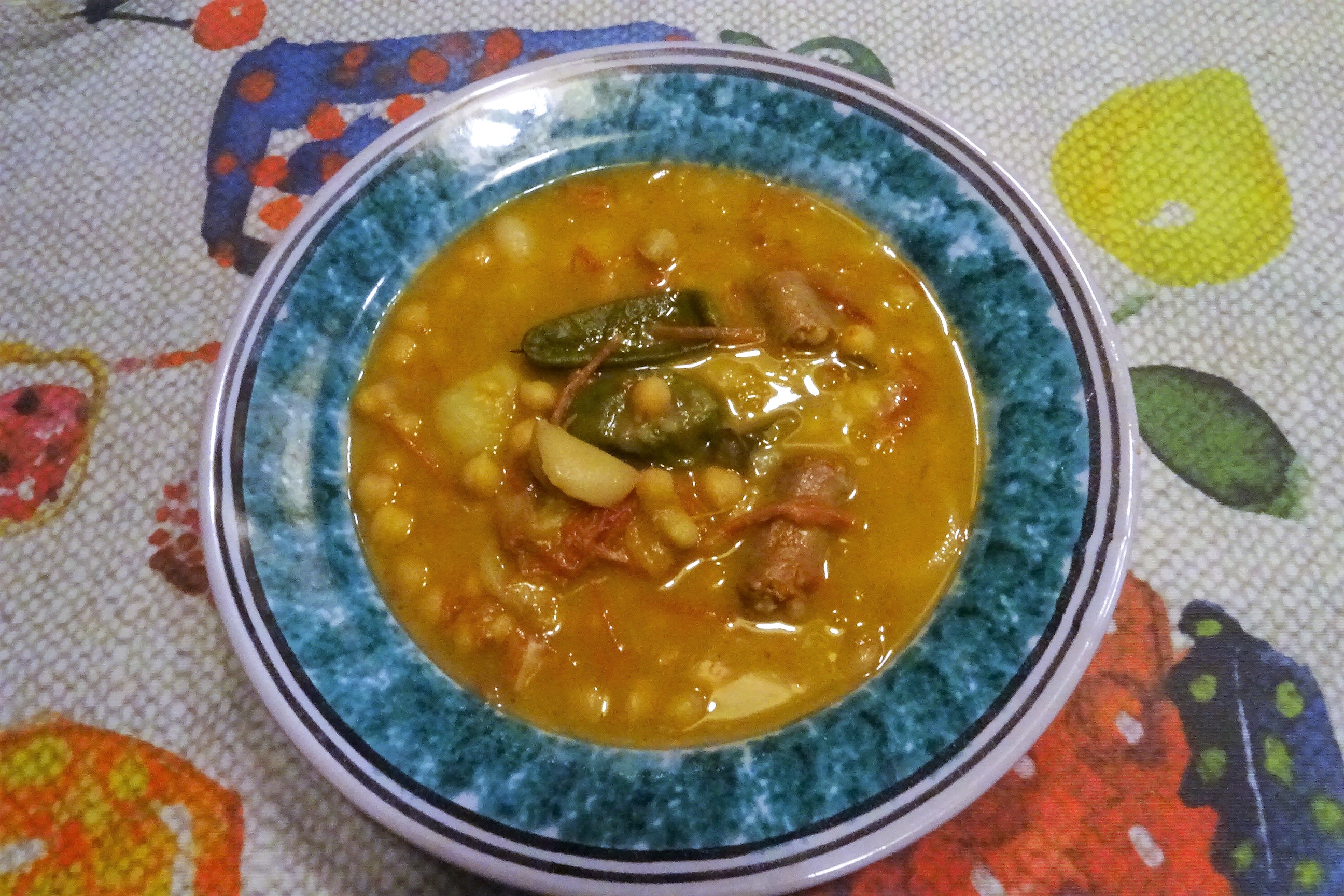 las recetas de mis fogones Olla de garbanzos guisados con chistorra y