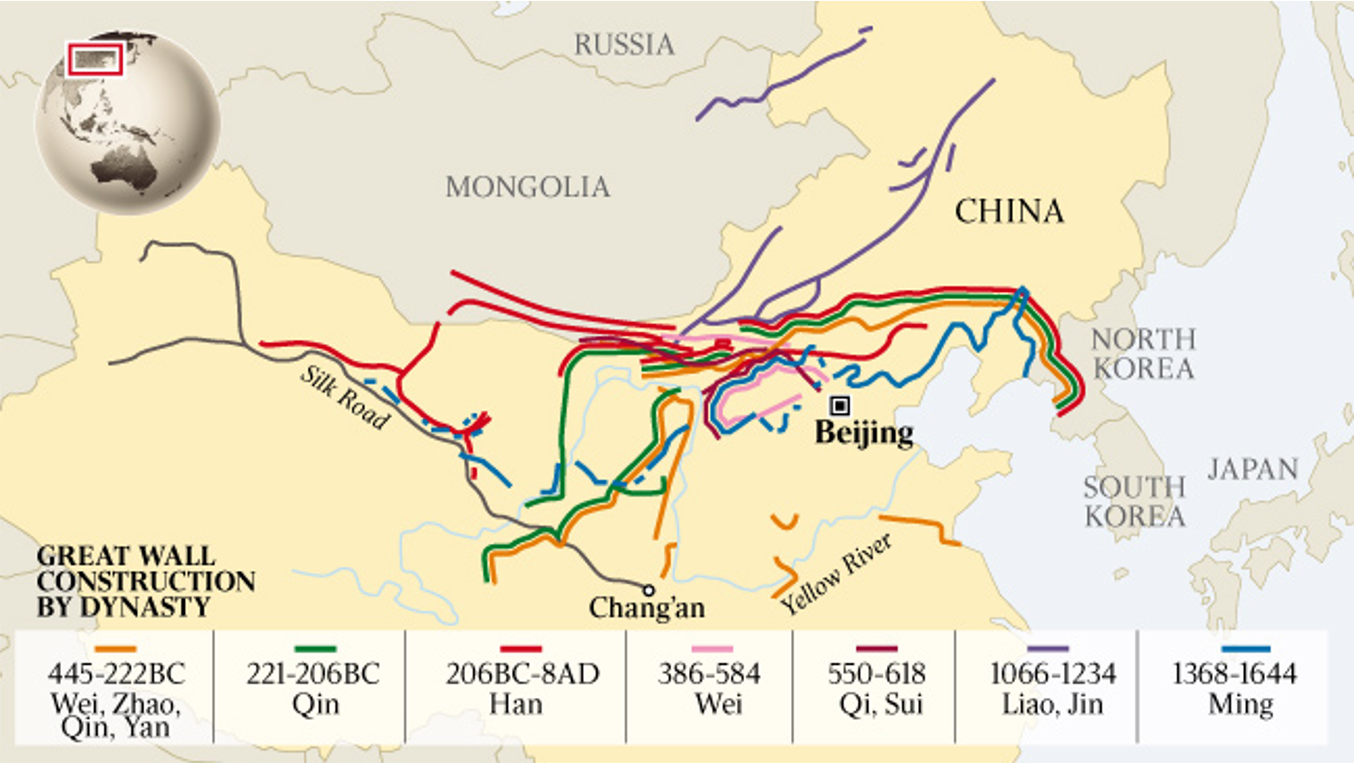 Какова длина великой китайской. Великая стена на карте Китая. Великая китайская стена на карте Китая. Расположение Великой китайской стены на карте. Карта Великая китайская стена на карте.