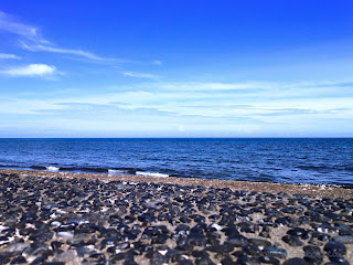 Peaceful Beach Sunny Day And The Beach Barrier Of Labuhan Aji At Temukus Village, North Bali, Indonesia
