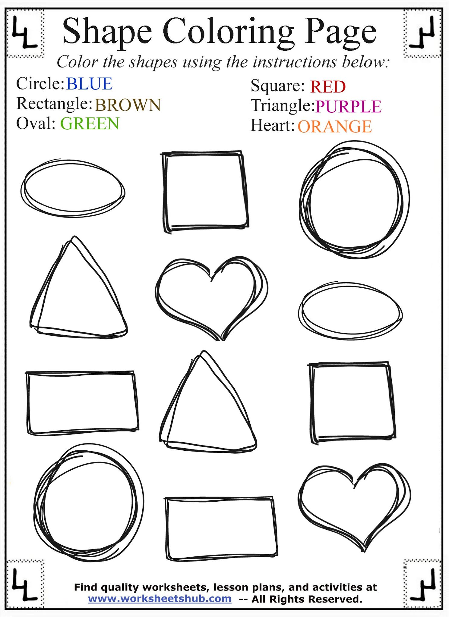 Shapes Coloring Pages | Rainbow Coloring