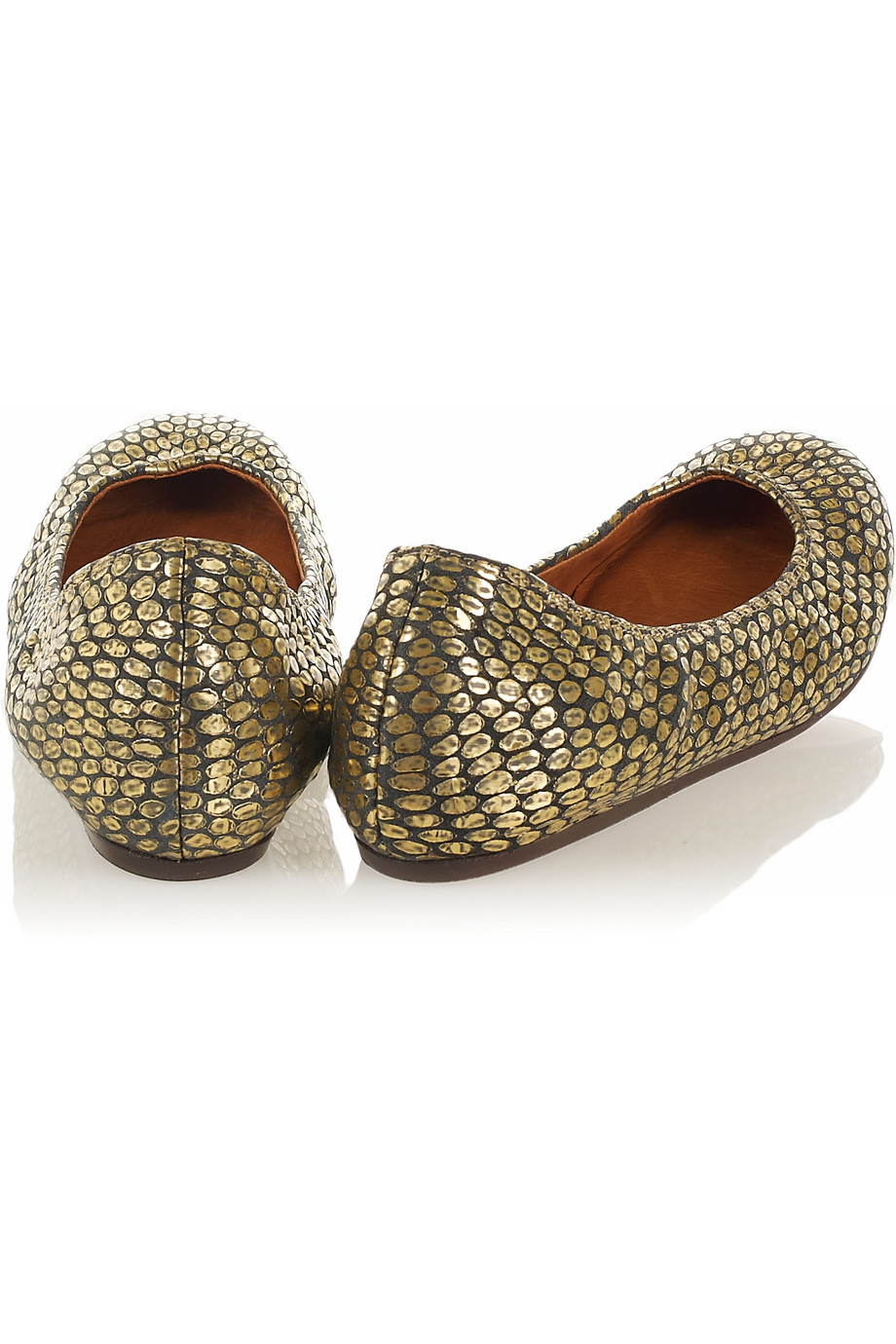 Snake-effect leather ballet flats - Amazing Bridal Look