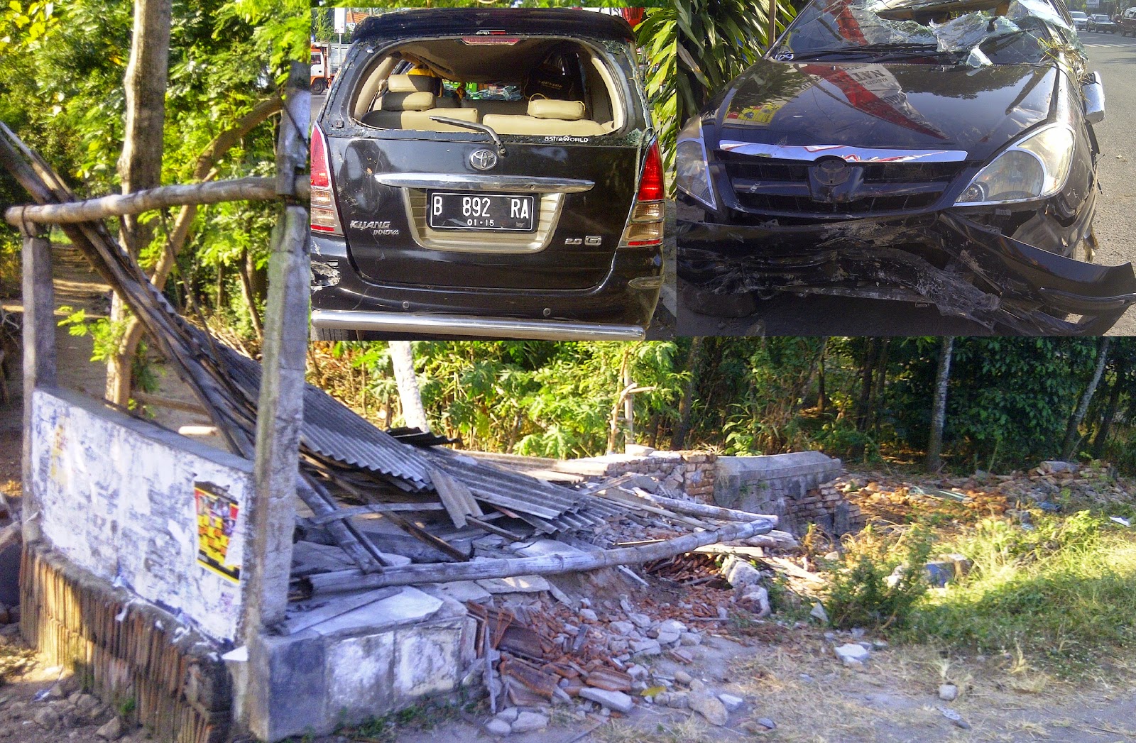 DIDUGA NGANTUK, PASUTRI TABRAK POSKAMPLING, 1 ORANG TEWAS