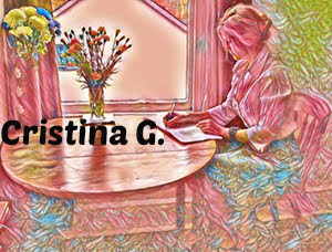Femeie la masa scriind: Cristina G.