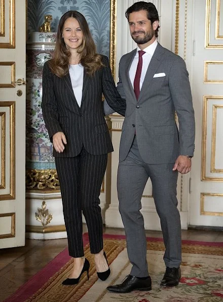 Princess Sofia Hellqvist and Prince Carl Philip at a symposium at Stockholm Royal Palace. Sofia Hellqvist Style, Sofia Hellqvist wore Hugo Boss pantsuit 
