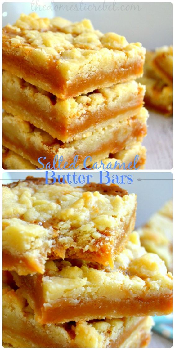 Salted Caramel Butter Bars Mom's Easy Recipe
