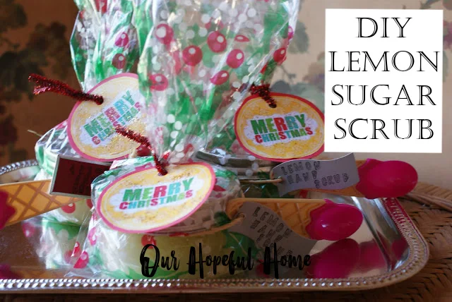DIY Lemon Sugar Scrub label Merry Christmas tag