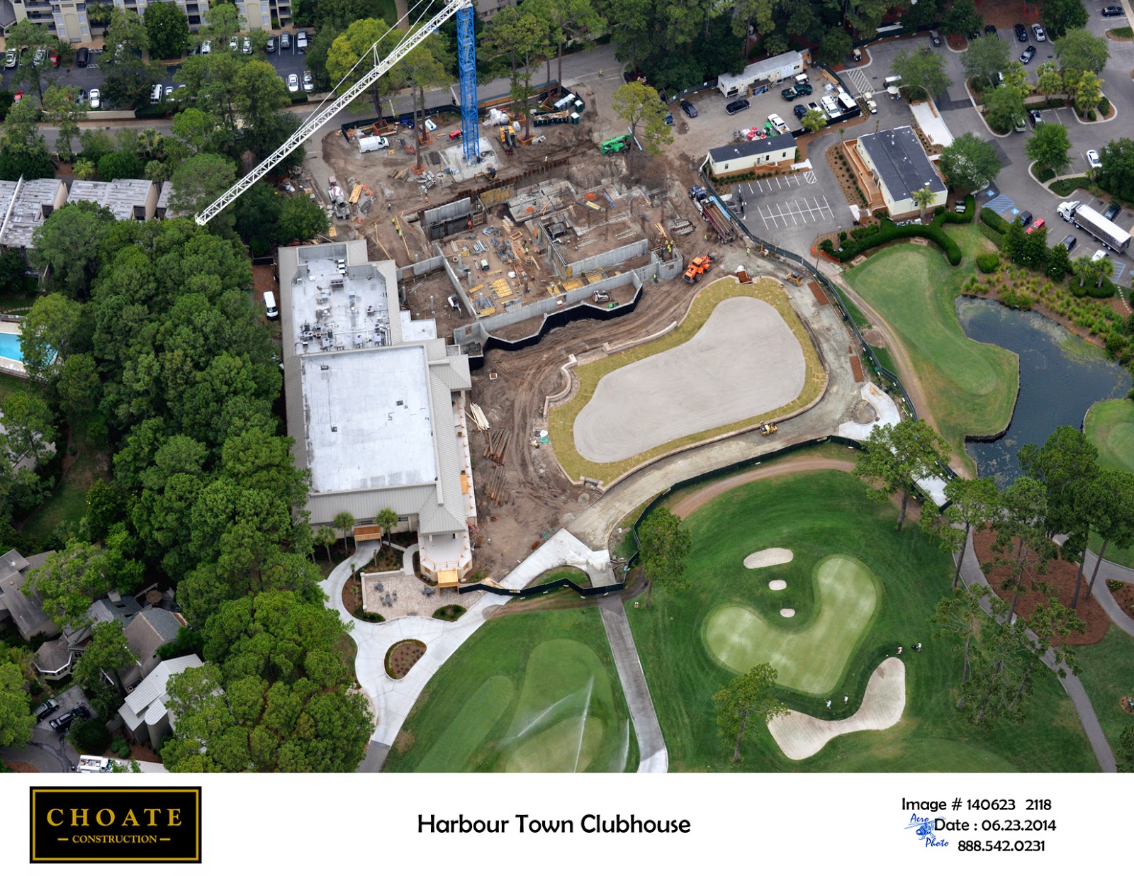 Wood+Partners Inc. Aerial Construction Photos Harbour Town Clubhouse