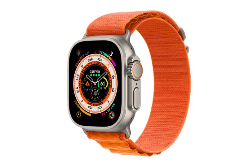 Đồng hồ Apple Watch Ultra 49mm Orange Alpine Loop – Viền Titanium, dây vải – Medium MQFL3VN/A – Hàng chính hãng