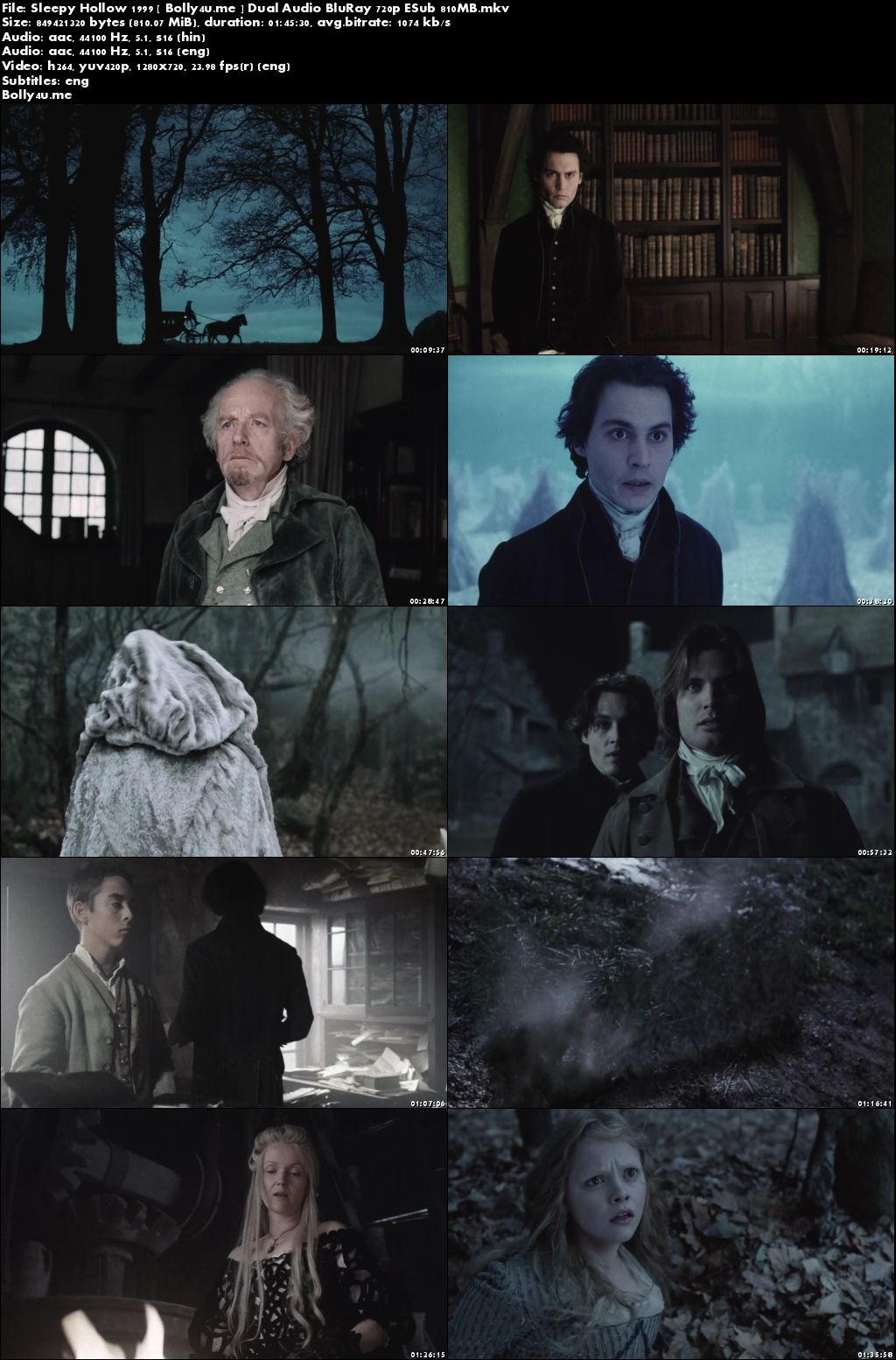 Sleepy Hollow 1999 BluRay 800MB Hindi Dual Audio 720p ESub Download Sleepy Hollow 1999 BluRay 800MB Hindi Dual Audio 720p ESub Download