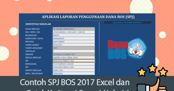 Contoh Spj Bos 2017 Excel Dan Cetak Kwitansi Sesuai Juknis Laporan Bos
