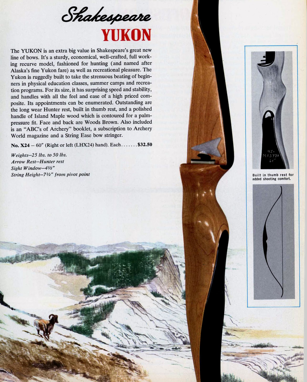 VINTAGE SHAKESPEARE / ROOT ARCHERY Shakespeare Wonderbow THE YUKON X24