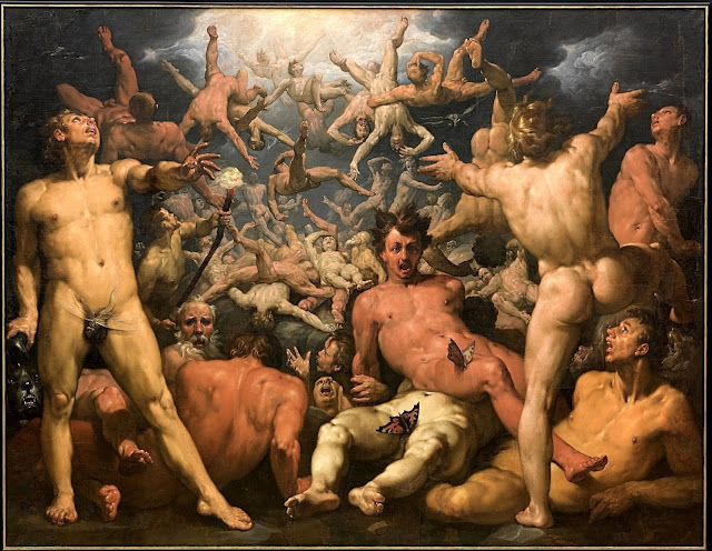 VAN HAARLEM - caduta dei Titani - nudi maschili - dipinto