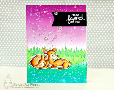 So Fawned of You Card by Samantha Mann, Newton's Nook Designs, Distress Oxide Inks, Deer, Handmade Card, #distressinks #inkblending #card #newtonsnook