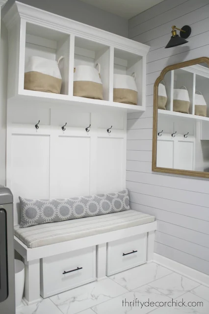 Mud room bench and cubby with shoe storage