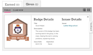 Credentials of my first designed badge