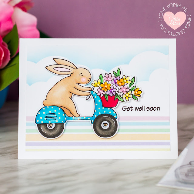 Rabbit Hole Designs, March 2021 Release, Blog Hop, Giveaways,Adventure Awaits, Spring Delivery,Interactive Swing Card,Clover Bunny, Easter Cards,St. Patricks Day,Card Making, Stamping, Die Cutting, handmade card, ilovedoingallthingscrafty, Stamps, how to