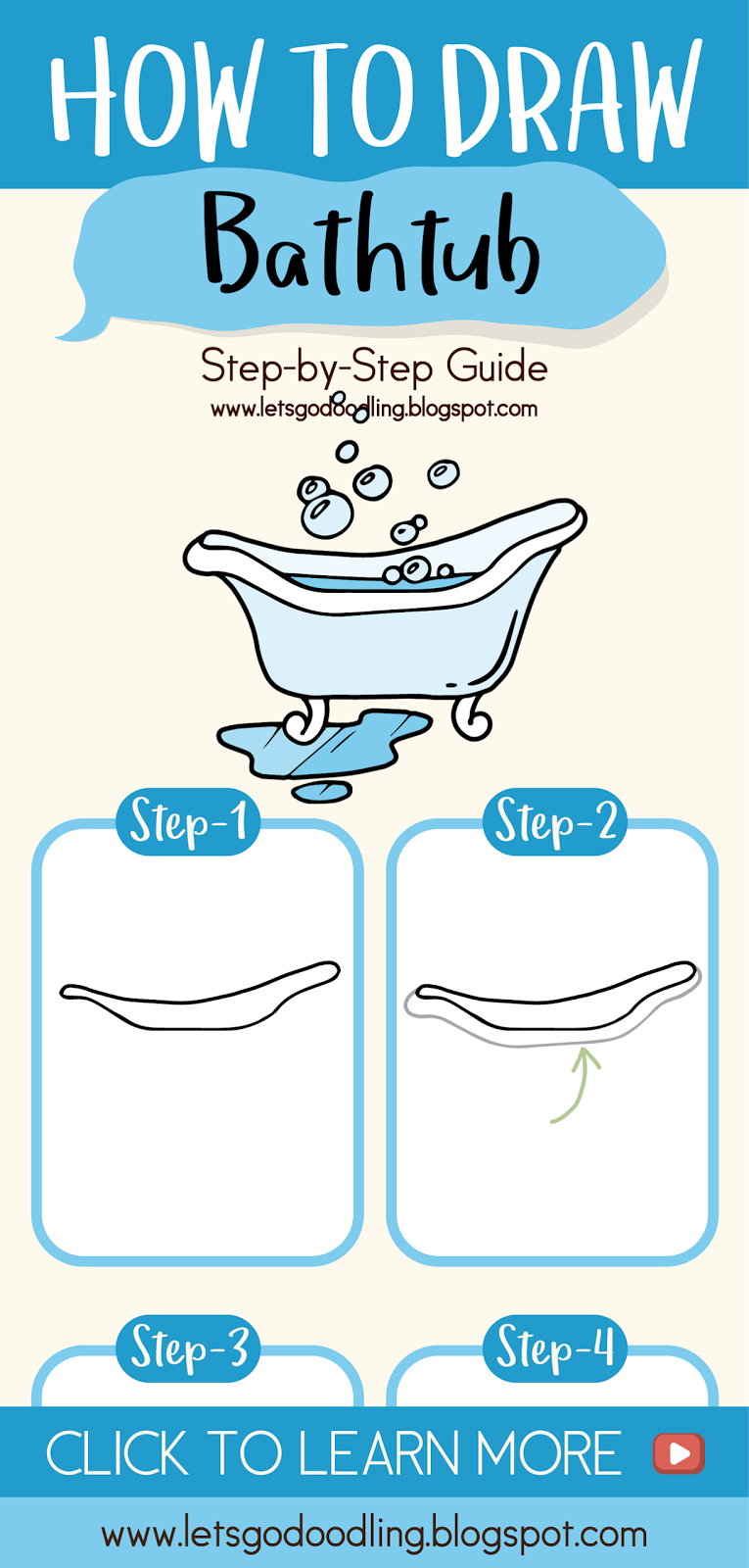 How To Draw Bathtub Easy Step By Step Drawing Tutorial