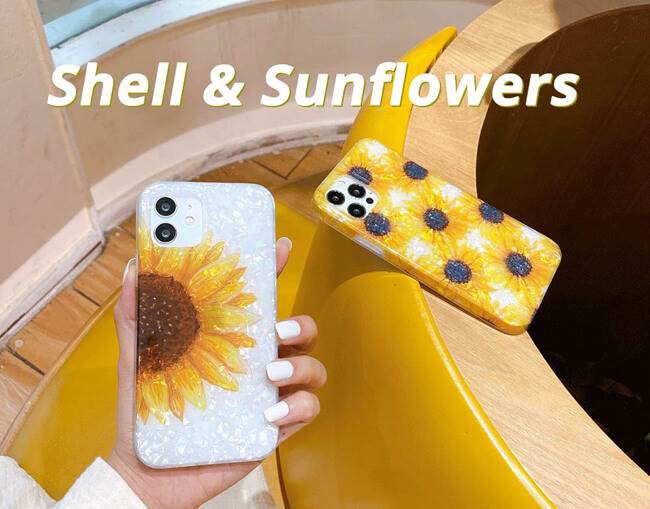 Shell pattern sunflower protective case cover