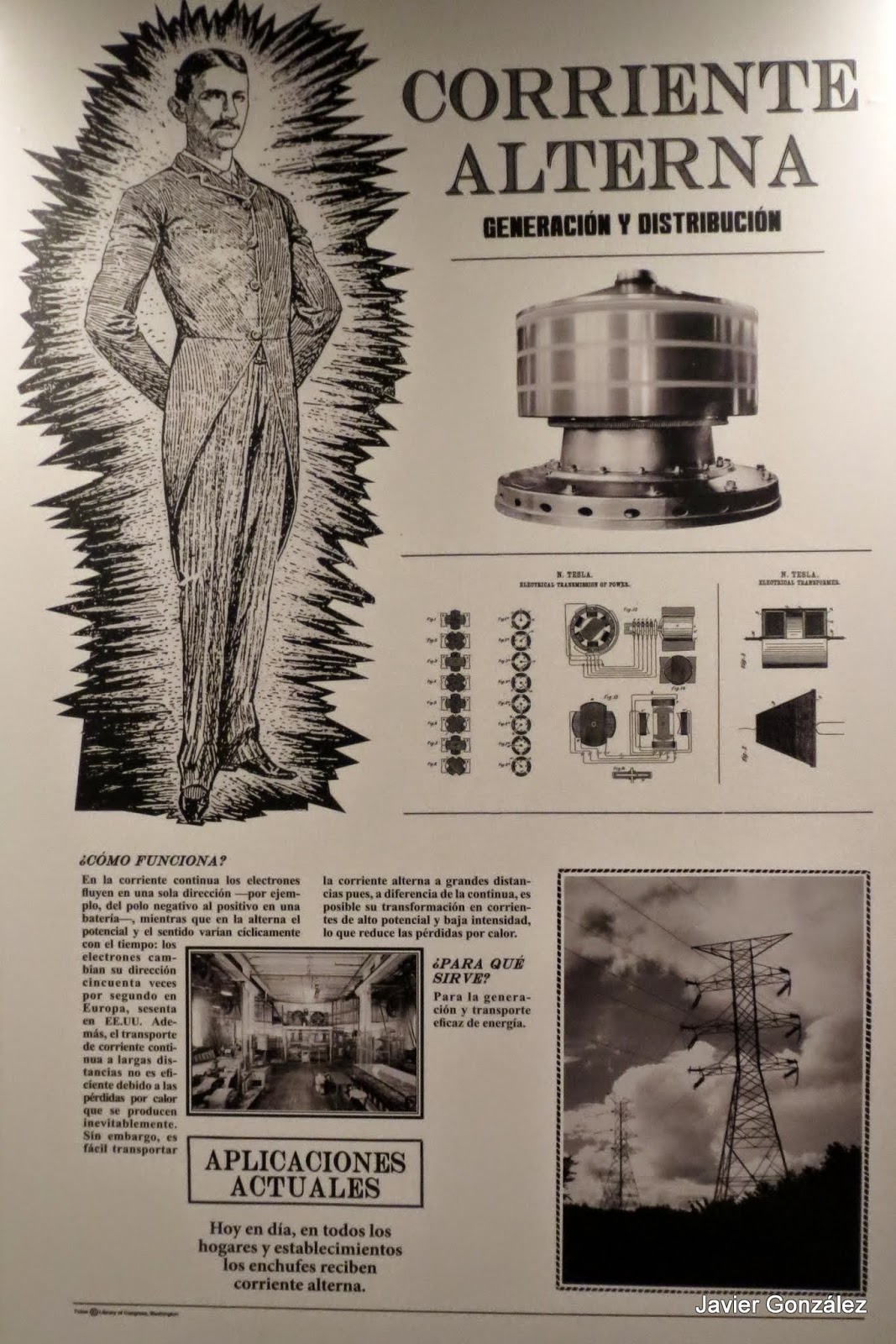 Nikola Tesla. inventor, ingeniero mecánico, ingeniero eléctrico, físico, corriente continua, corriente alterna, AC, DC, CA, CC